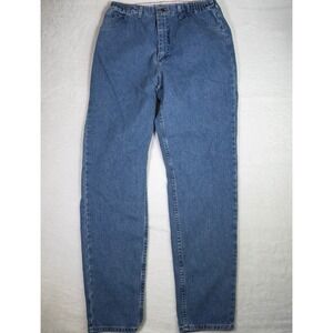Lee Original Jeans Elastic Waist High Rise Mom Jeans Classic Fit‎ Womens Blue